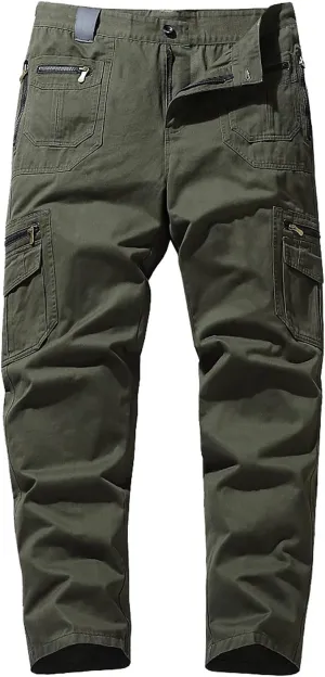 Cargo Pants for Men with Multi Pockets Camouflage Military Combat Work Fit Trousers Casual Tactical Hiking Pants