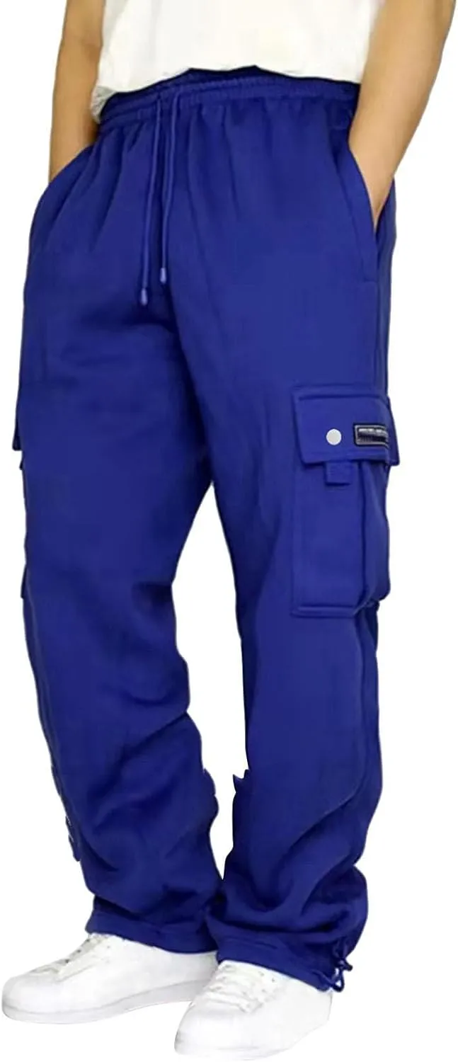 Cargo Pants for Men,Mens Active Athletic Workout Jogger Sweatpants for Men with Pocket and Drawstring Trousers for Hiking