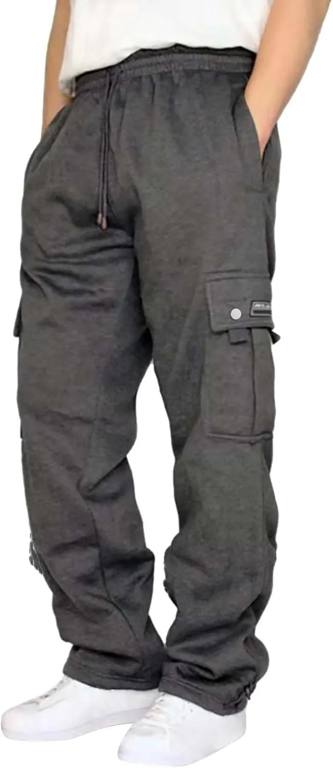Cargo Pants for Men,Mens Active Athletic Workout Jogger Sweatpants for Men with Pocket and Drawstring Trousers for Hiking