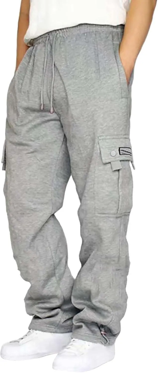 Cargo Pants for Men,Mens Active Athletic Workout Jogger Sweatpants for Men with Pocket and Drawstring Trousers for Hiking