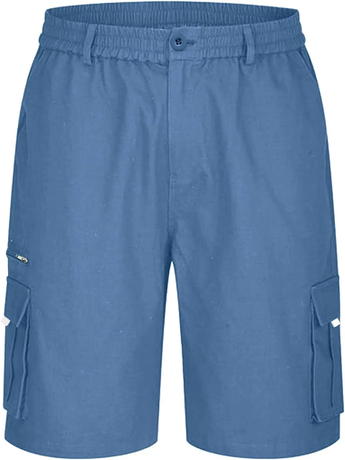 Cargo Shorts for Men Elastic Waist Shorts Casual Stretch Lightweight Work Shorts Summer Travel Pants with Pockets