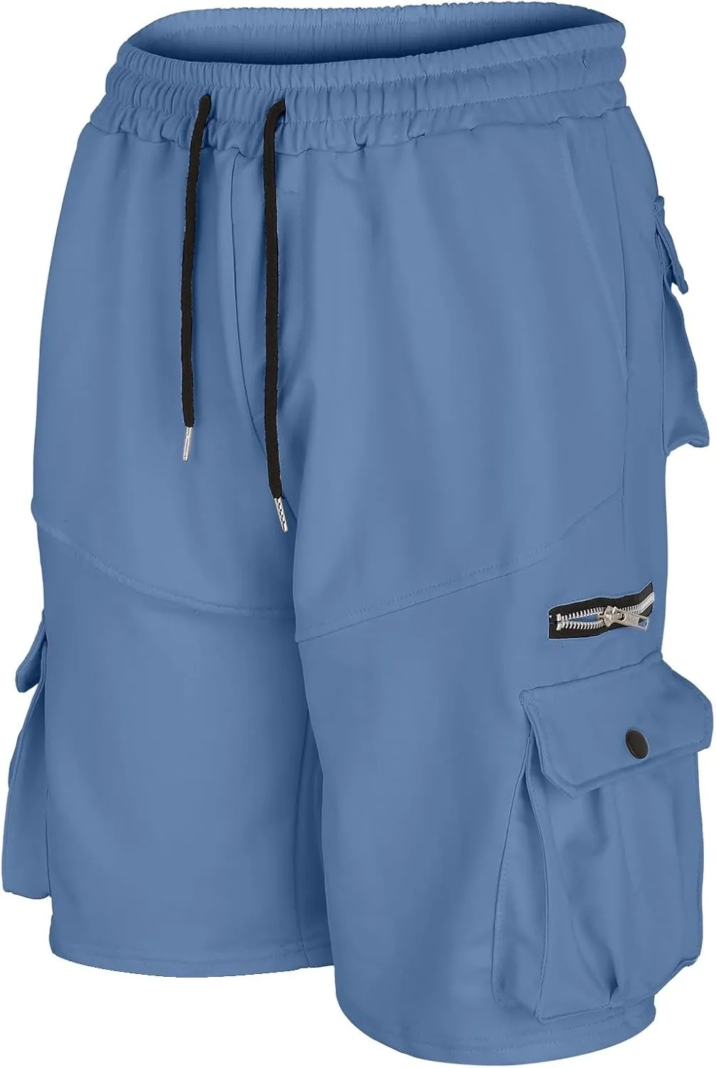 Cargo Shorts for Men Summer Lightweight Casual Shorts Multi Pockets Elastic Waist Ripstop Tactical Hiking Shorts