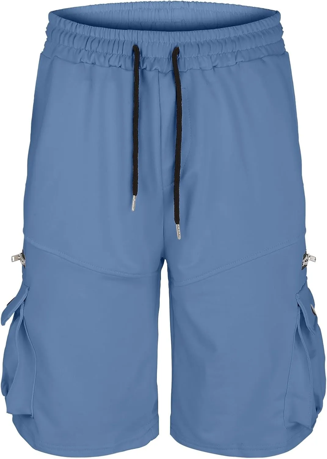 Cargo Shorts for Men Summer Lightweight Casual Shorts Multi Pockets Elastic Waist Ripstop Tactical Hiking Shorts