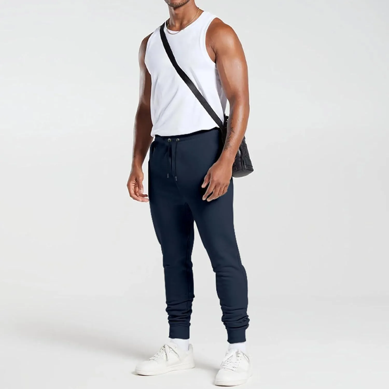 Cargo Sweatpants for Men Loose Fit Casual Pants Active Athletic Workout Baggy Jogger Drawstring Pants with Pockets
