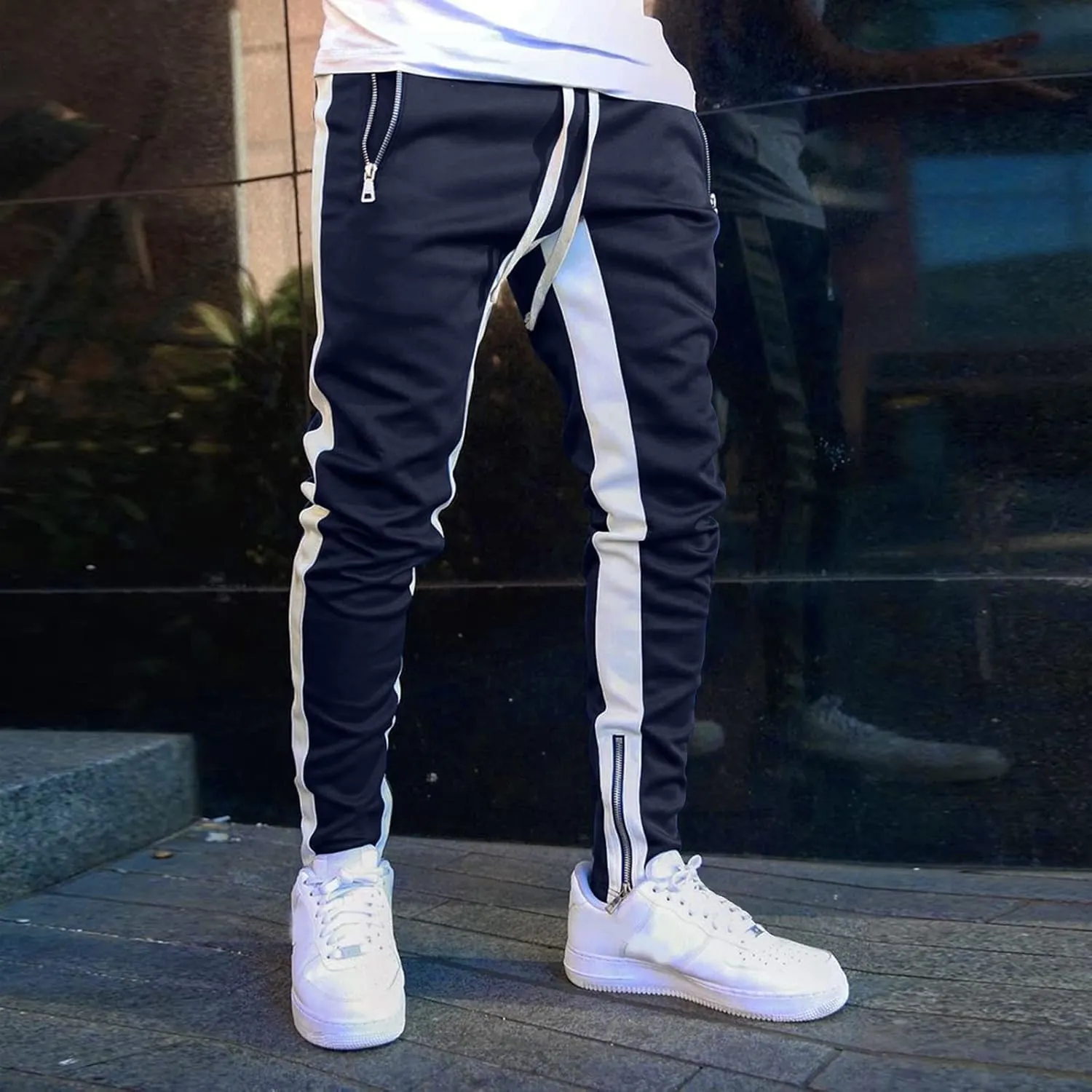 Cargo Sweatpants for Men Mens Lounge Pants Jogger Pants Slim Fit Bodybuilding Tapered Sweatpant with Pockets Running
