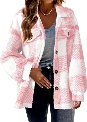 ChicCrate Womens Flannel Shacket Jacket Casual Plaid Long Sleeve Shirt Trendy Oversized Coats Fall Clothes Winter Outfit 2025