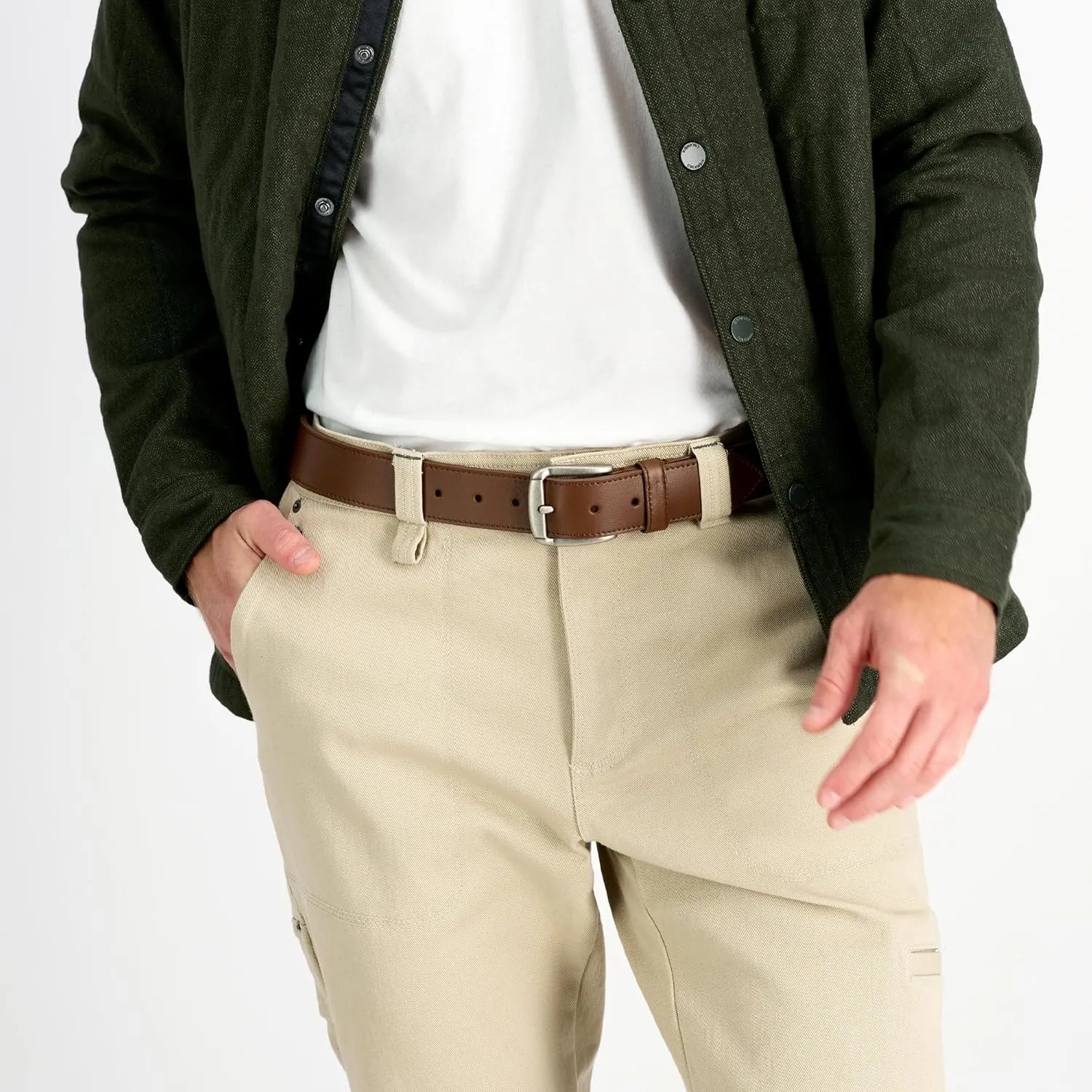 Columbia Men's Classic Logo Belt-Casual Dress with Single Prong Buckle for Jeans Khakis
