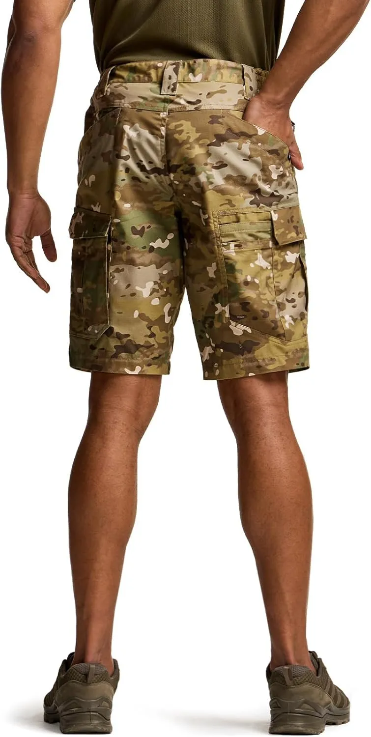 CQR Men's Flex Casual Cargo Shorts, Lightweight Water Resistant Golf Shorts, Stretch Tactical Work Shorts with Multi-Pocket
