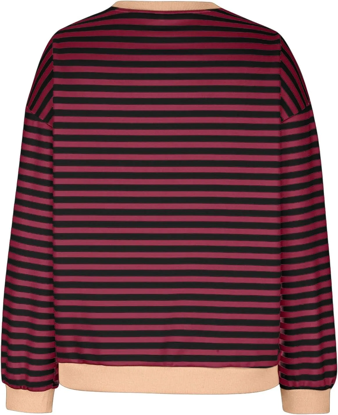 Crewneck Sweatshirts Women Fall Fashion Plus Size Color Block Loose Tops Long Sleeve Striped Print Casual Blouses