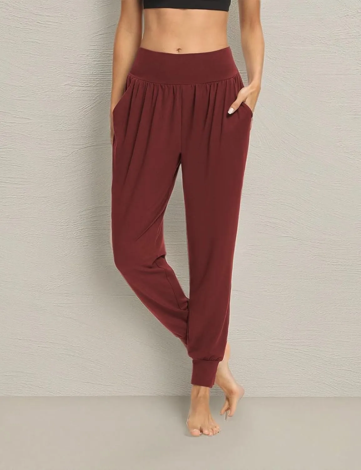 DIBAOLONG Womens Yoga Joggers Loose Workout Sweat Pants Comfy Lounge Pants with Pockets