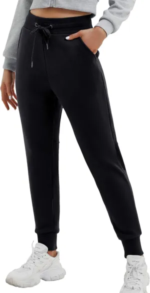 Ewedoos Fleece Lined Pants Women - Fleece Lined Sweatpants Women with Pockets High Waisted Thermal Joggers Winter Pants