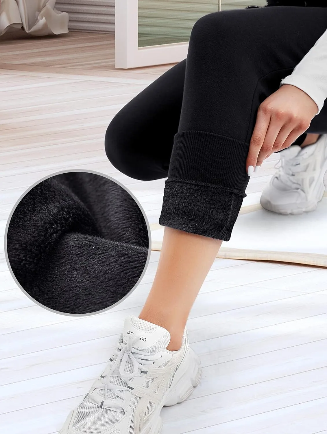 Ewedoos Fleece Lined Pants Women - Fleece Lined Sweatpants Women with Pockets High Waisted Thermal Joggers Winter Pants