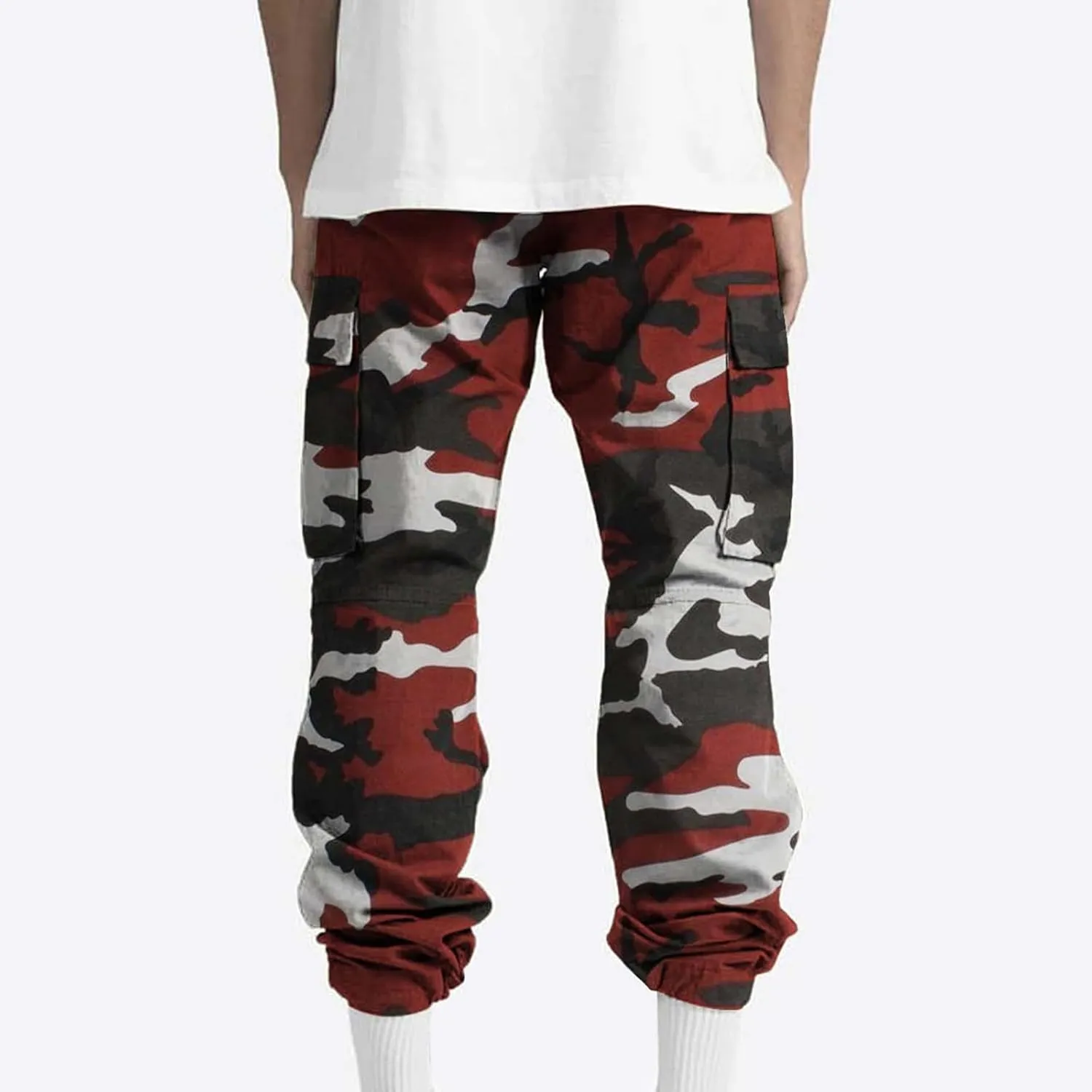 Finelylove Camo Cargo Sweatpants for Men Casual Hiking Pants Joggers Lightweight Loose Straight Casual Workout Pants