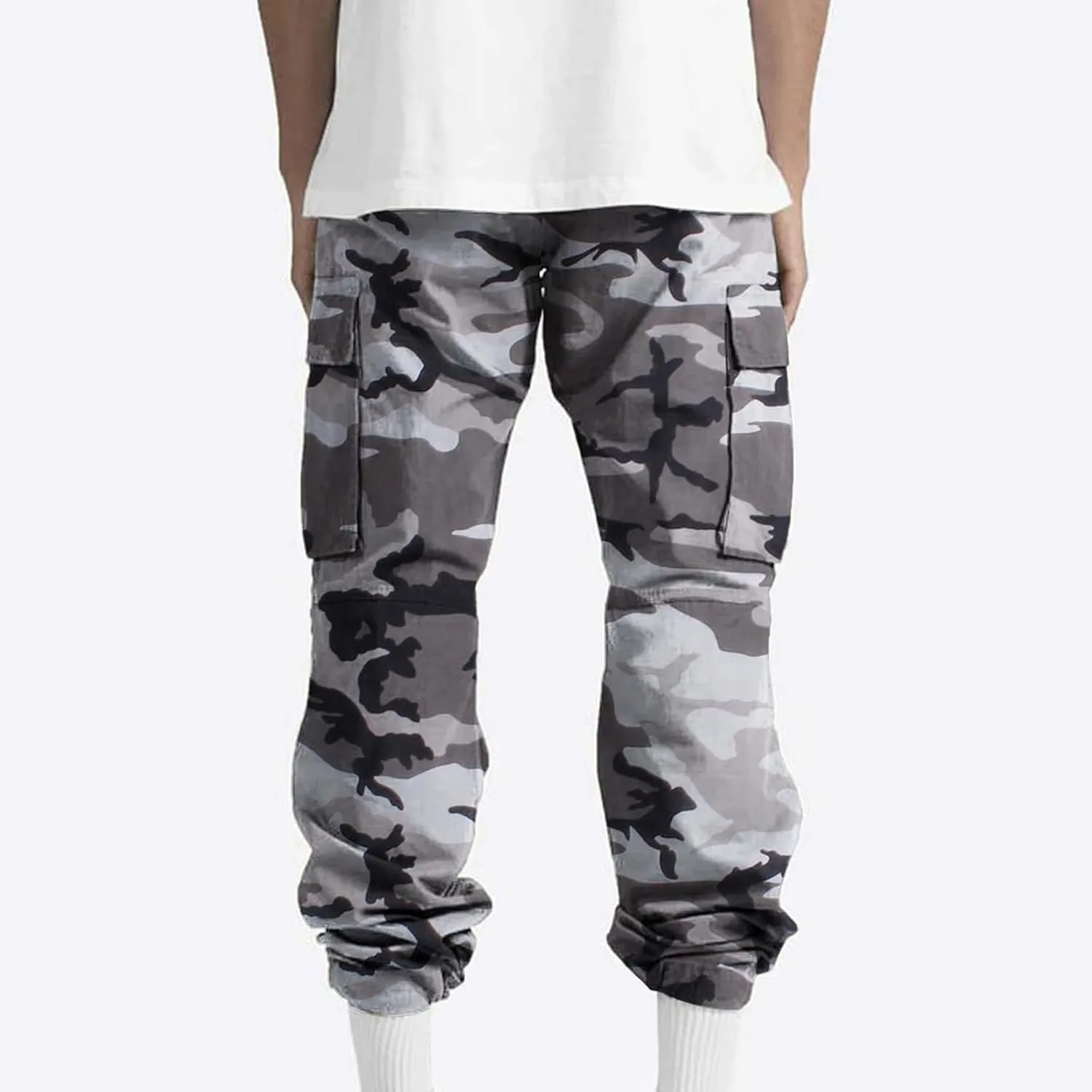 Finelylove Camo Cargo Sweatpants for Men Casual Hiking Pants Joggers Lightweight Loose Straight Casual Workout Pants
