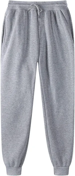 Finelylove Fleece Sweatpants Men Open Bottom Casual Lightweight Joggers Pants Solid Tapered Athletic Workout Trousers