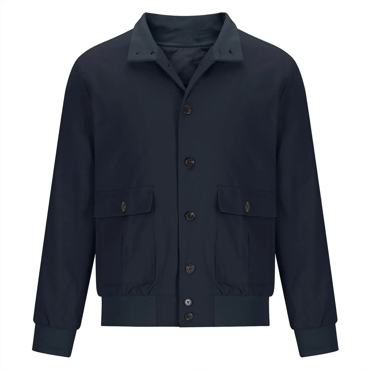 Finelylove Mens Button Down Bomber Jacket Heavyweight Warm Wool Blend Short Jacket Casual Solid Fall Winter Outwear Coat