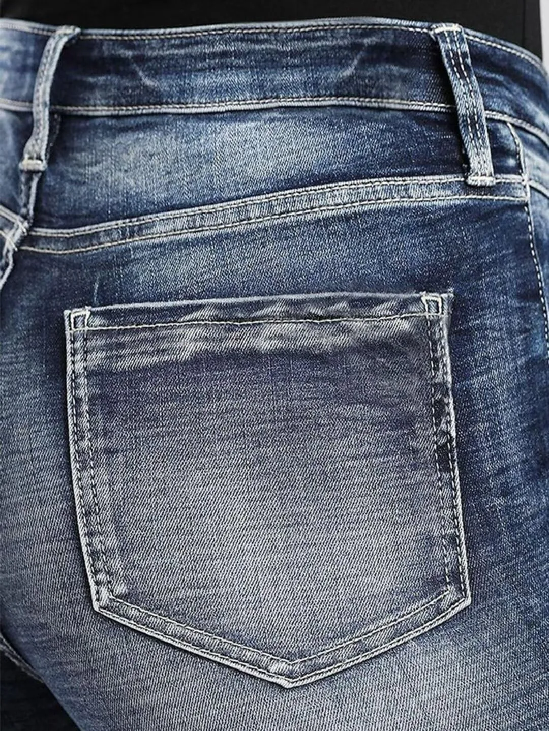 Flamingals Women's Distressed Ripped Denim Straight Leg Shorts Shorts with Pockets Button Fly Boyfriend Shorts