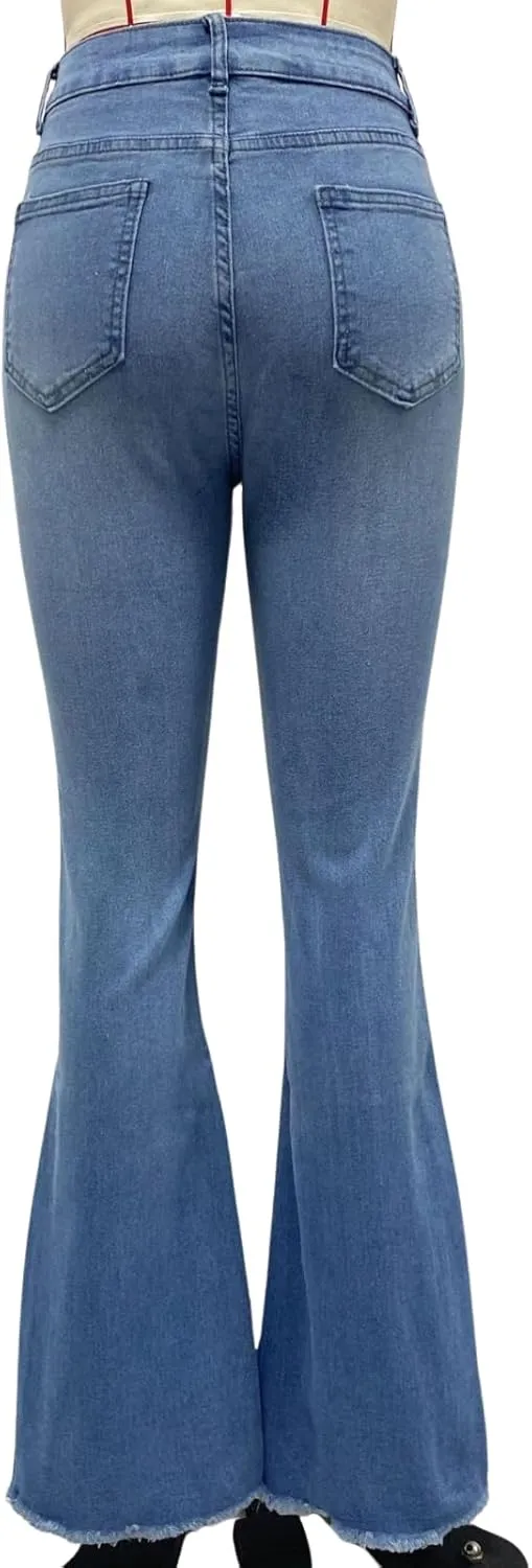 Flare Jeans for Women High Waisted Stretchy Bootcut Jeans Butt Lifting Skinny Bell Bottom Denim Pants