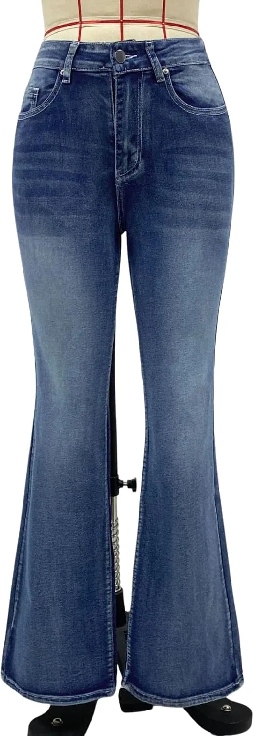 Flare Jeans for Women High Waisted Stretchy Bootcut Jeans Butt Lifting Skinny Bell Bottom Denim Pants