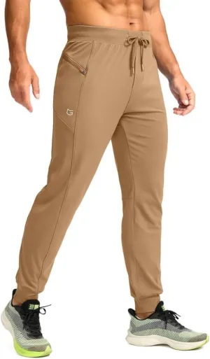 G Gradual Men's Joggers with Zipper Pockets Stretch Tapered Sweatpants Athletic Pants for Men Workout Running Gym