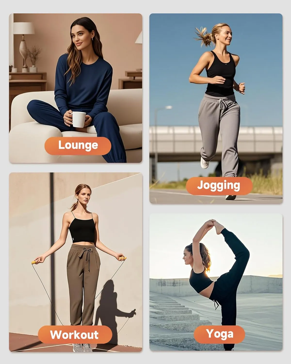 GAYHAY Joggers for Women with Pockets - Womens Sweatpants Lightweight Yoga Lounge Pants for Athletic Workout Gym Running