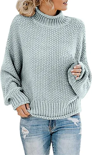 GIERIDUC Womens Pullover Sweater Plus Size Sweatshirt for Women Mock Neck Long Sleeve Casual Loose Knitted Shirt Tops