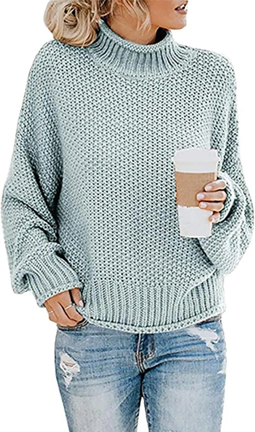 GIERIDUC Womens Pullover Sweater Plus Size Sweatshirt for Women Mock Neck Long Sleeve Casual Loose Knitted Shirt Tops