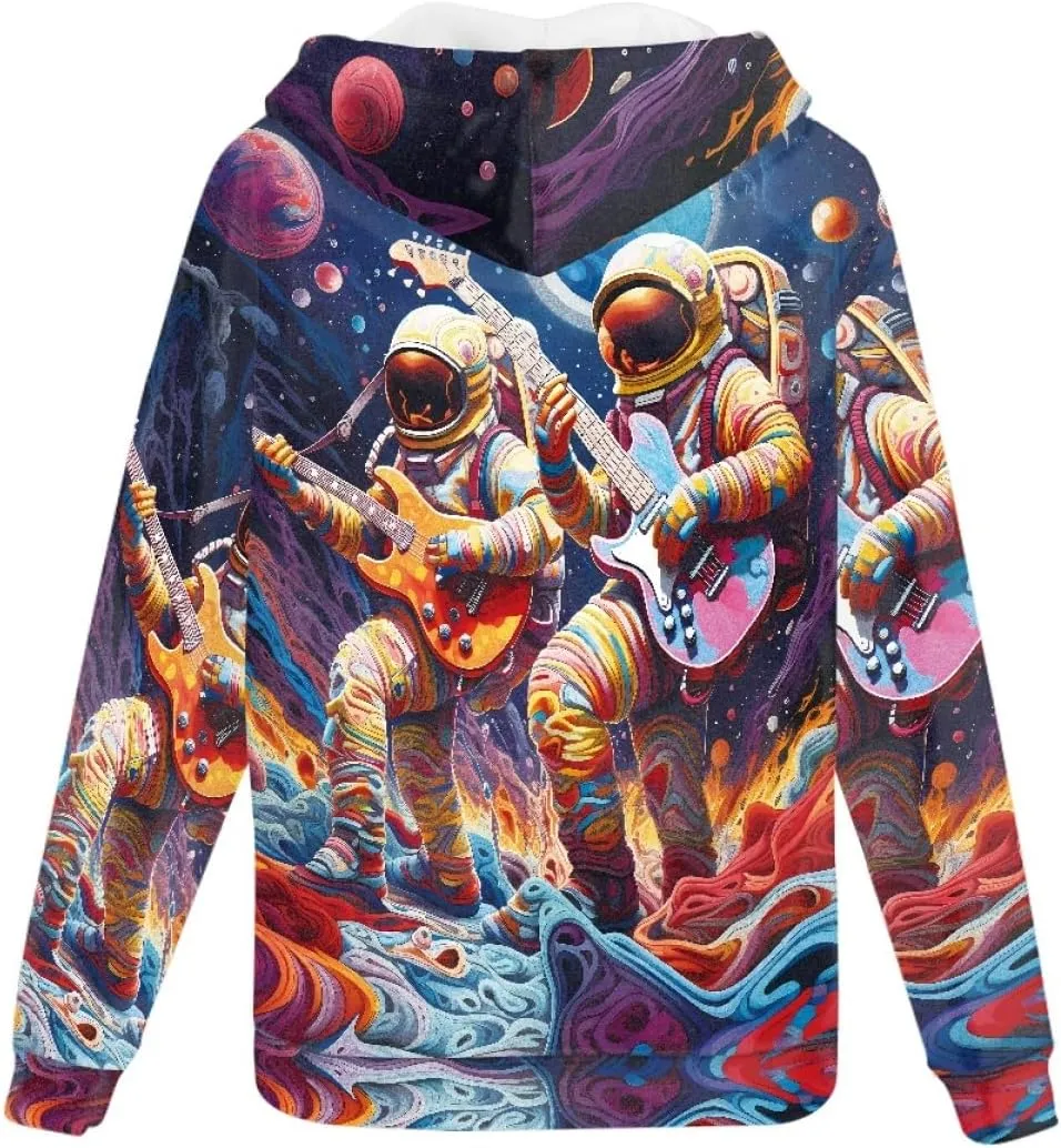 GLUDEAR Men Cool 3D Digital Print Full Zip Up Hoodie Jackets Pullover Hooded Sweatshirt