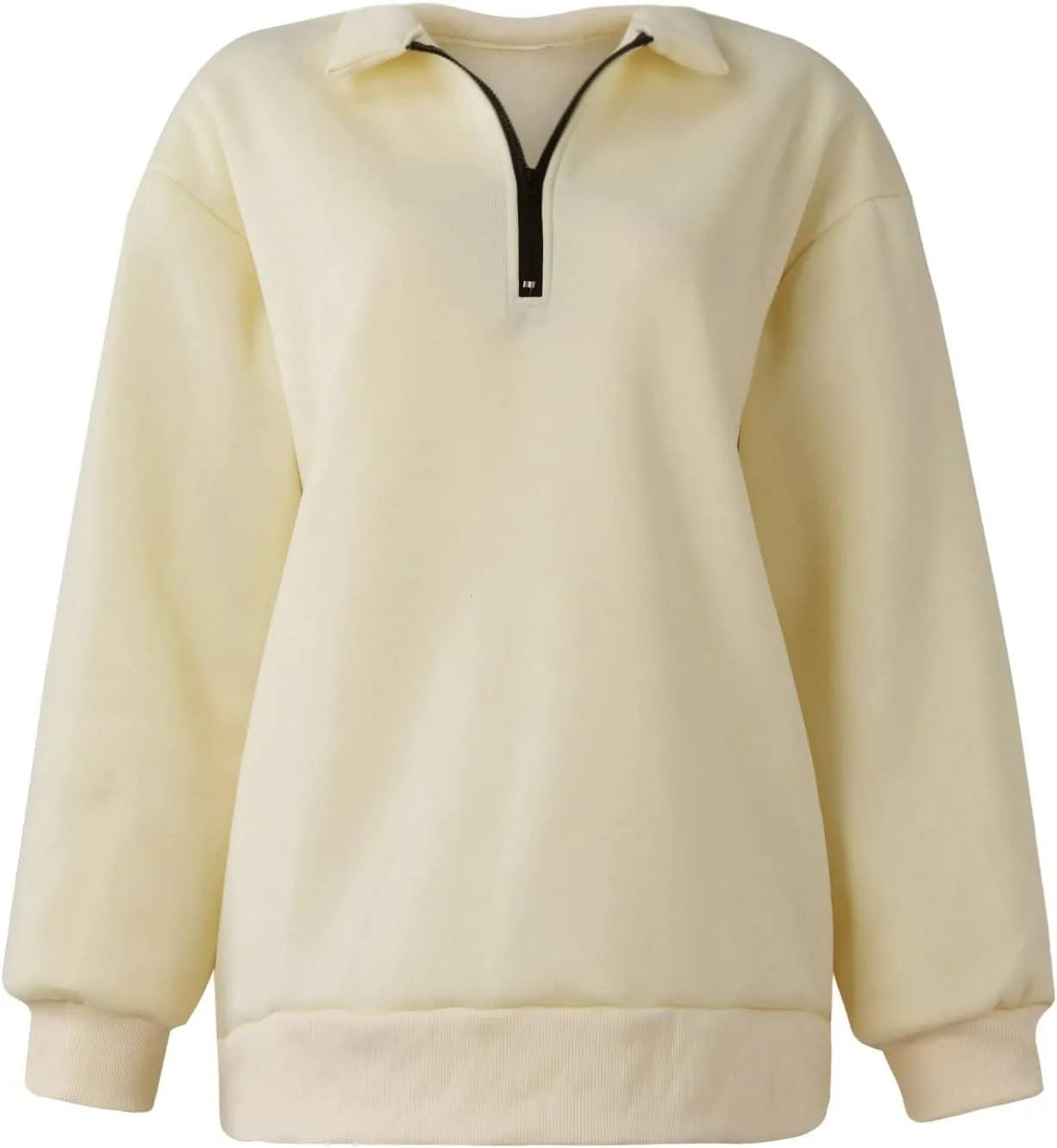 GOFULY 1/4 Zip Sweatshirt Women Lightweight Fall Solid Oversized Sweatshirts Y2K Long Sleeve Pullover Winter Cute Pullover