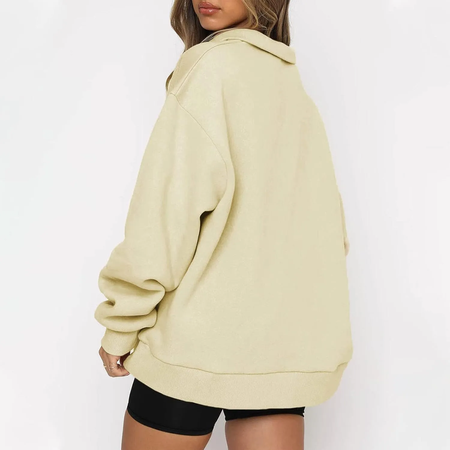 GOFULY 1/4 Zip Sweatshirt Women Lightweight Fall Solid Oversized Sweatshirts Y2K Long Sleeve Pullover Winter Cute Pullover