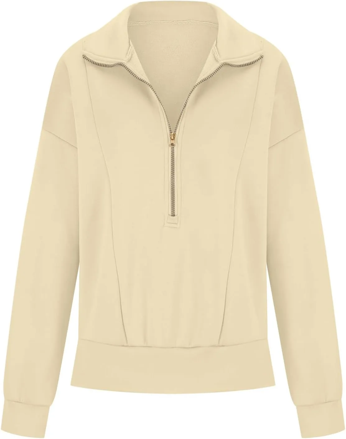 Half Zip Sweatshirts Women Loose Fit Oversized Long Sleeve Cropped Hoodie Crop Pullover Tops Fall Outfits y2k Clothes