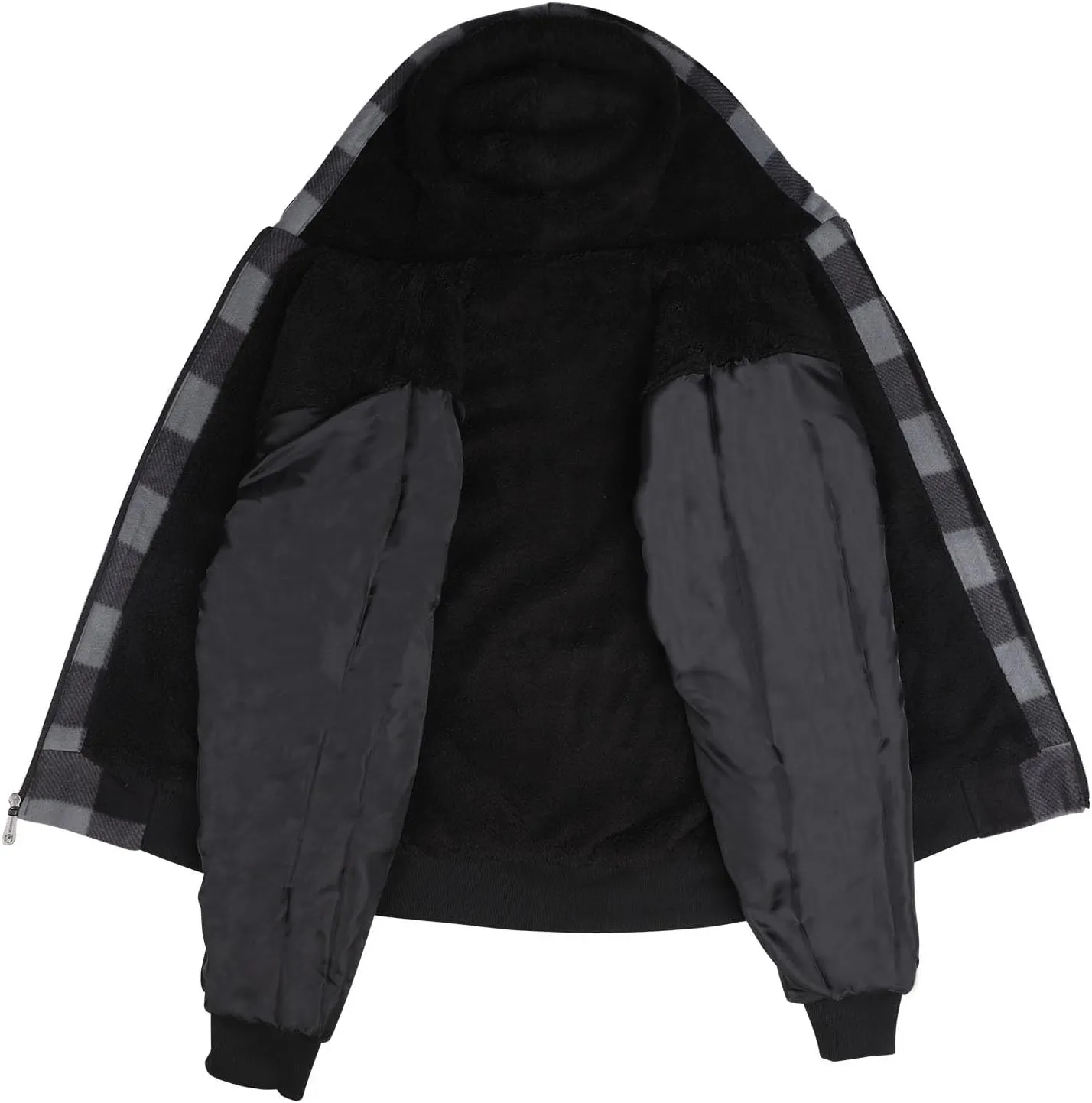 Heavy Warm Sherpa Lined Flannel Jackets for Men, Winter Coats and Plaid Flannel Hoodies with Fleece Lining