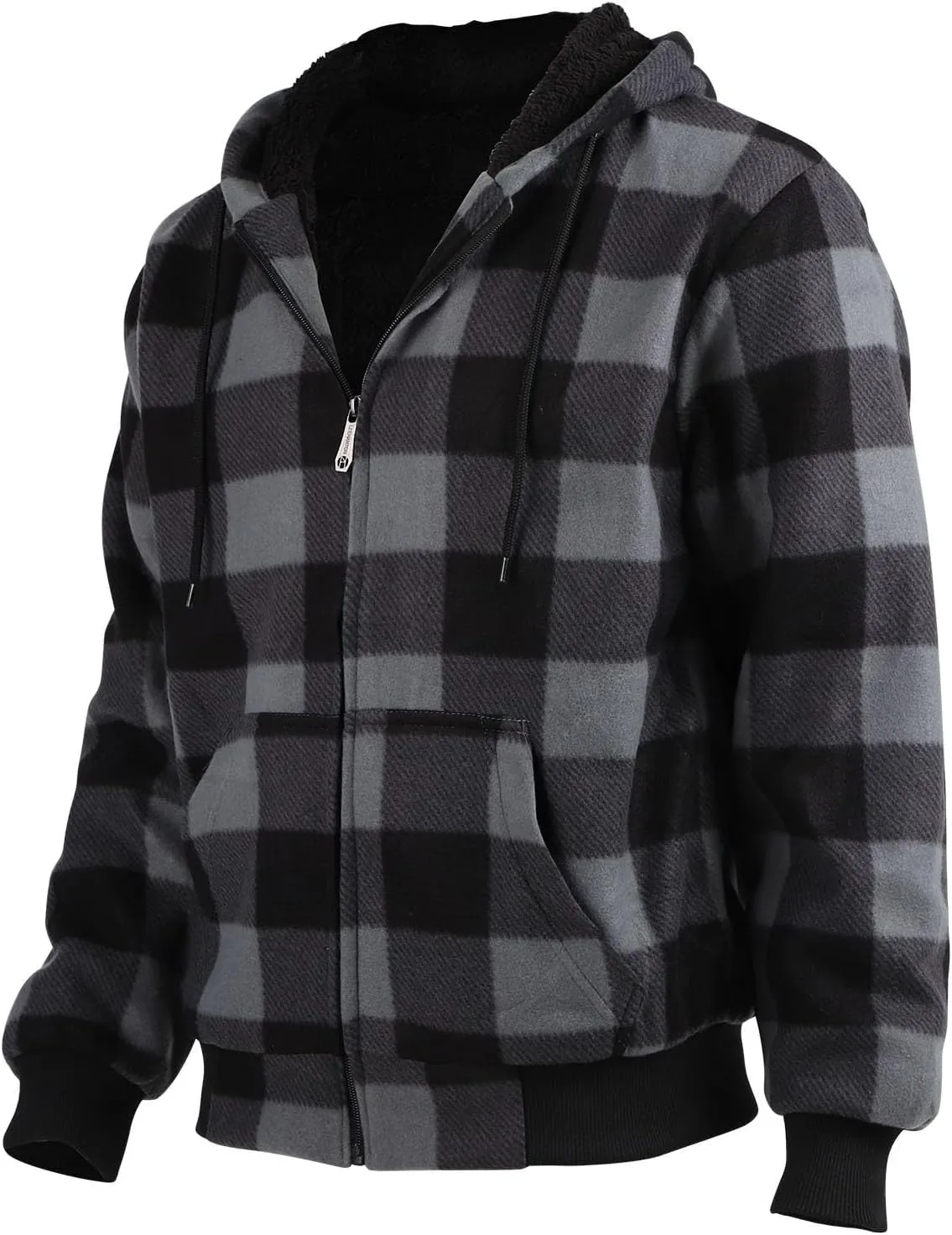 Heavy Warm Sherpa Lined Flannel Jackets for Men, Winter Coats and Plaid Flannel Hoodies with Fleece Lining
