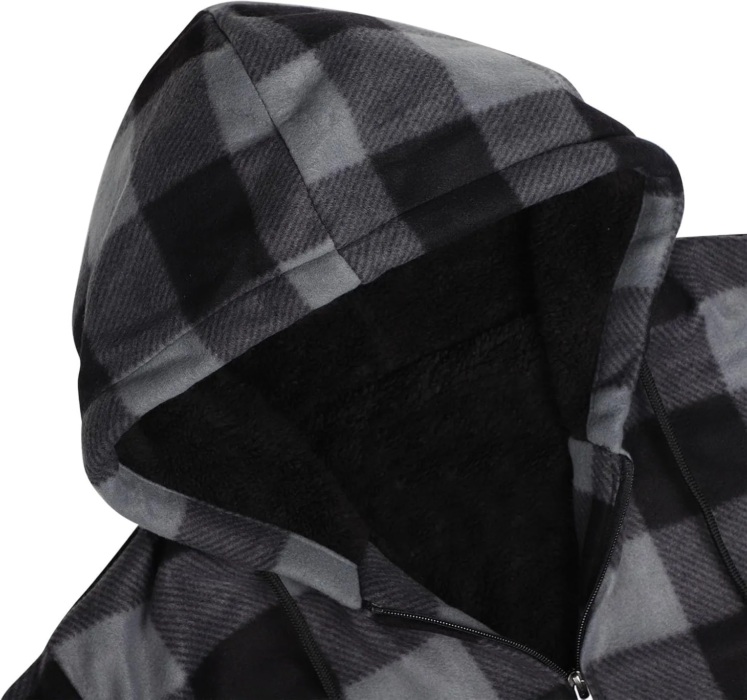 Heavy Warm Sherpa Lined Flannel Jackets for Men, Winter Coats and Plaid Flannel Hoodies with Fleece Lining