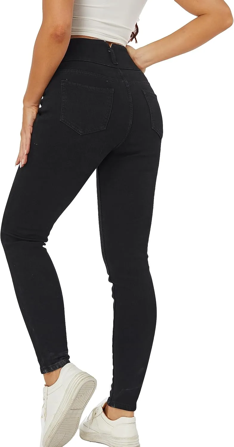 heipeiwa Women's Fleece Lined Jeans Winter Thermal Warm Denim Pants High Waisted Skinny Flannel Lined Jeans