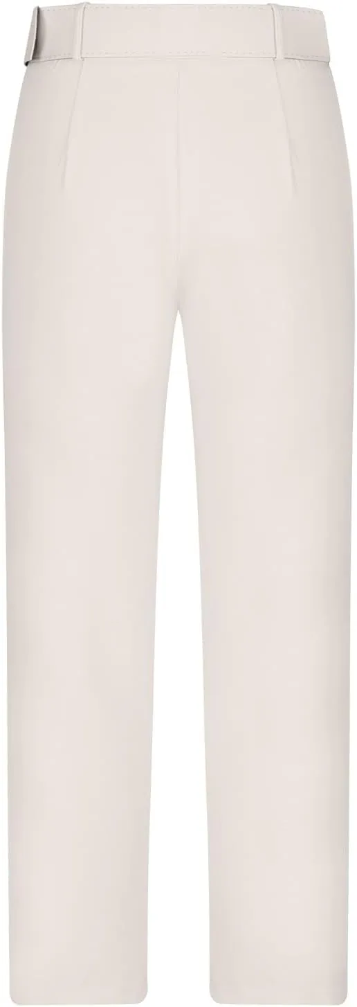 HGps8w Women's High Waisted Suit Pants with Belt Classic Fit Solid Color Straight Leg Business Work Office Dress Trousers