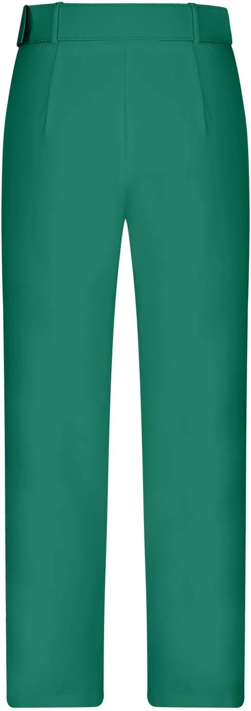 HGps8w Women's High Waisted Suit Pants with Belt Classic Fit Solid Color Straight Leg Business Work Office Dress Trousers