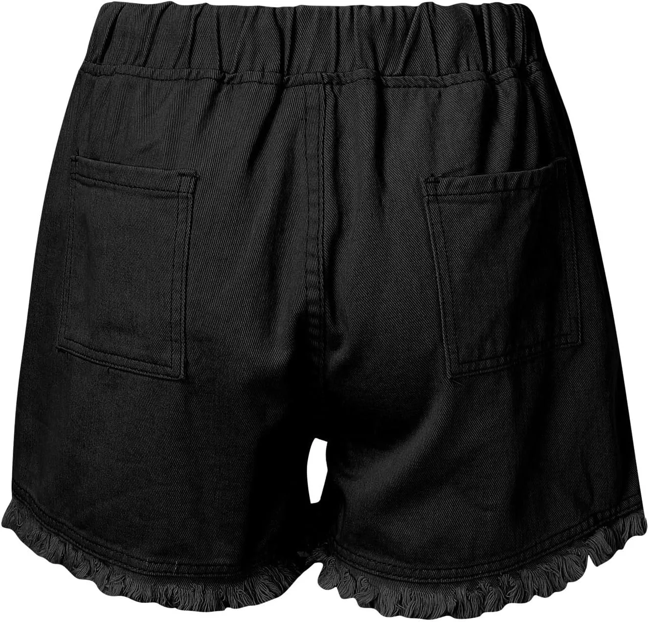 High Waisted Jean Shorts Womens 2025 Summer Drawstring Denim Straight Leg Raw Hem Jeans Shorts with Pockets