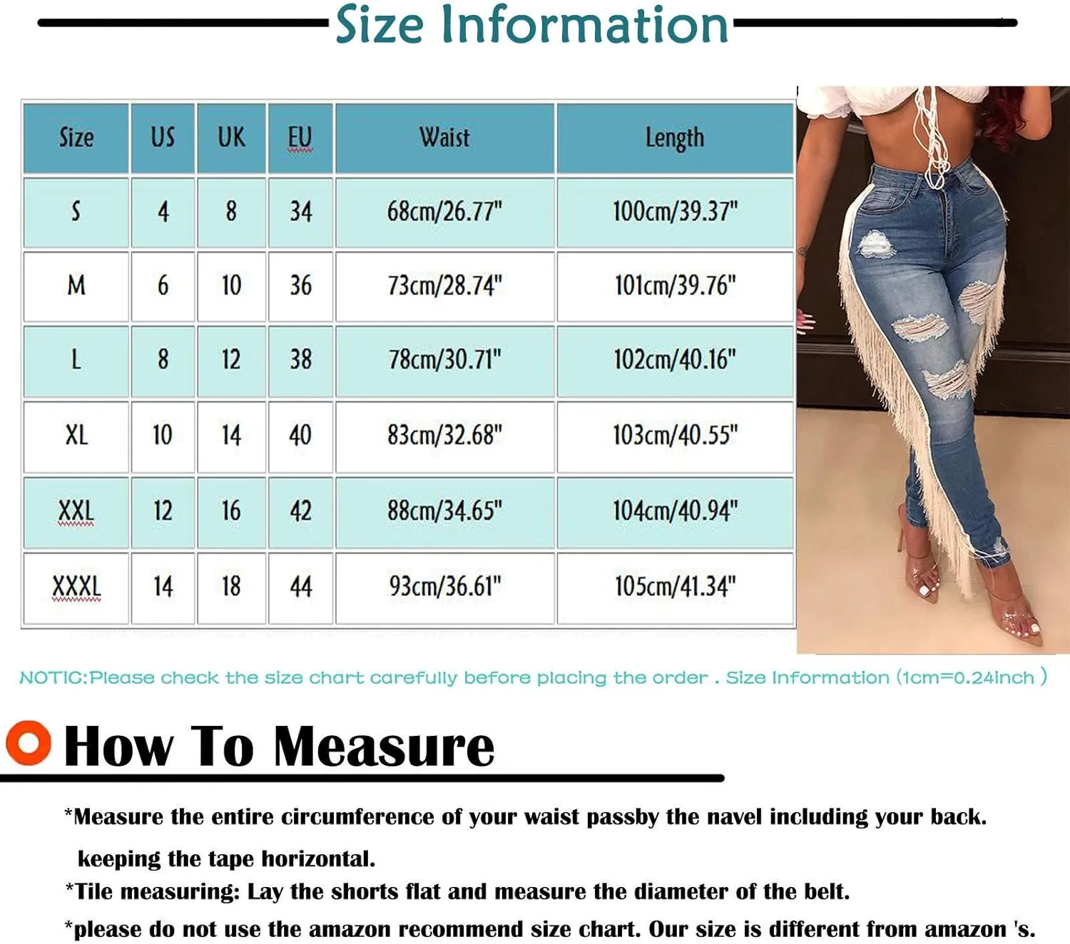 High Waisted-Rise Colored Stretch Skinny Destroyed Ripped Distressed Jeans for Women Skinny Legs Stretch Denim Pants