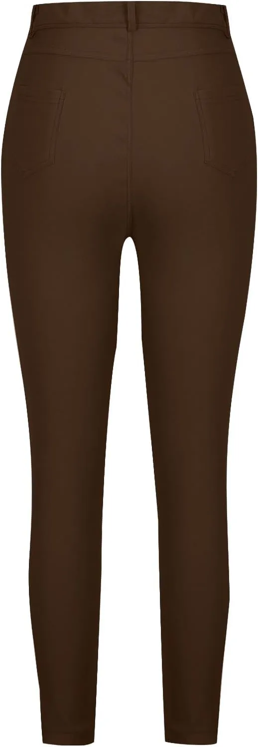 High Waisted-Rise Colored Stretch Skinny Distressed Jeans for Women Olive Mustard Red Skinny Pencil Jeggings