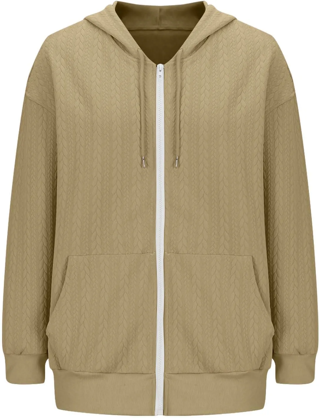 Hoodie Jacket for Women Lounge Baggy Zip Up Oversized Sweatshirt Long Sleeve Drawstring Tops 2024 Fall Winter Outfits