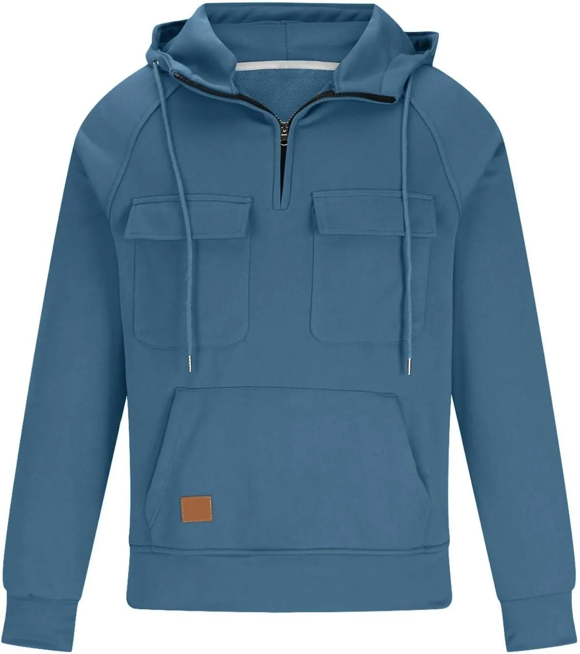 Hoodies For Men Quarter Zip Tactical Sweatshirts Fall Winter Casual Long Sleeve Workout Pullover Outdoor Cargo Jackets