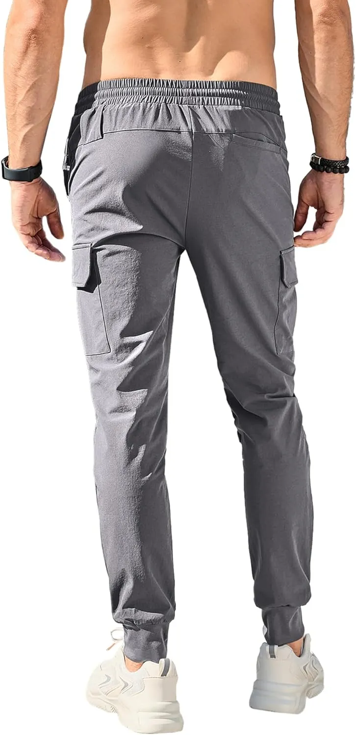 HOTake Men's Joggers Pants 4 Way Stretch Sweatpants with Pockets Cargo Joggers for Men Slim Fit Athletic Pants