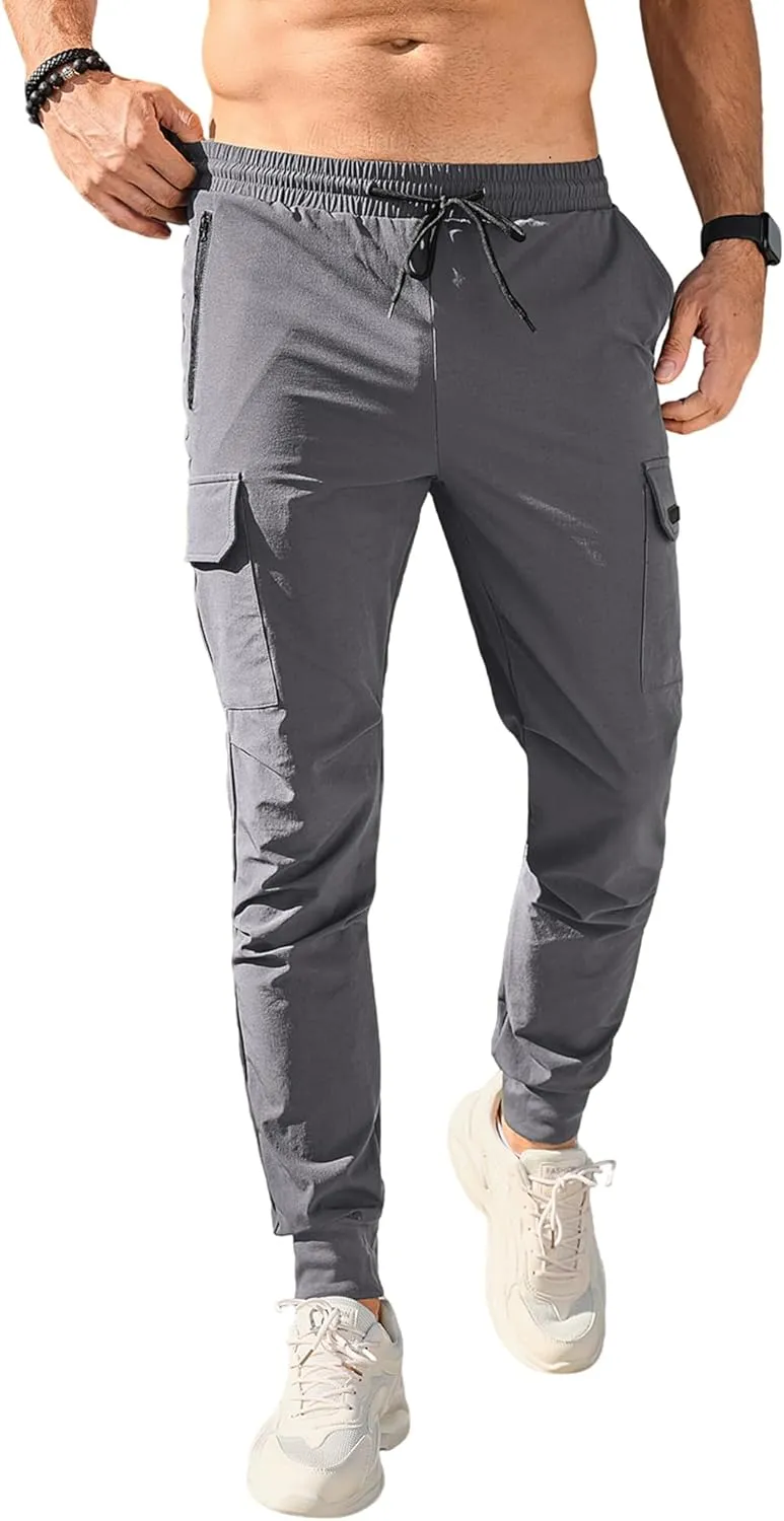 HOTake Men's Joggers Pants 4 Way Stretch Sweatpants with Pockets Cargo Joggers for Men Slim Fit Athletic Pants