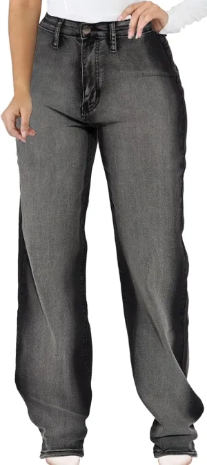IbuduSexy Women's High Waisted Distressed Jeans Skinny Retro Denim Pants