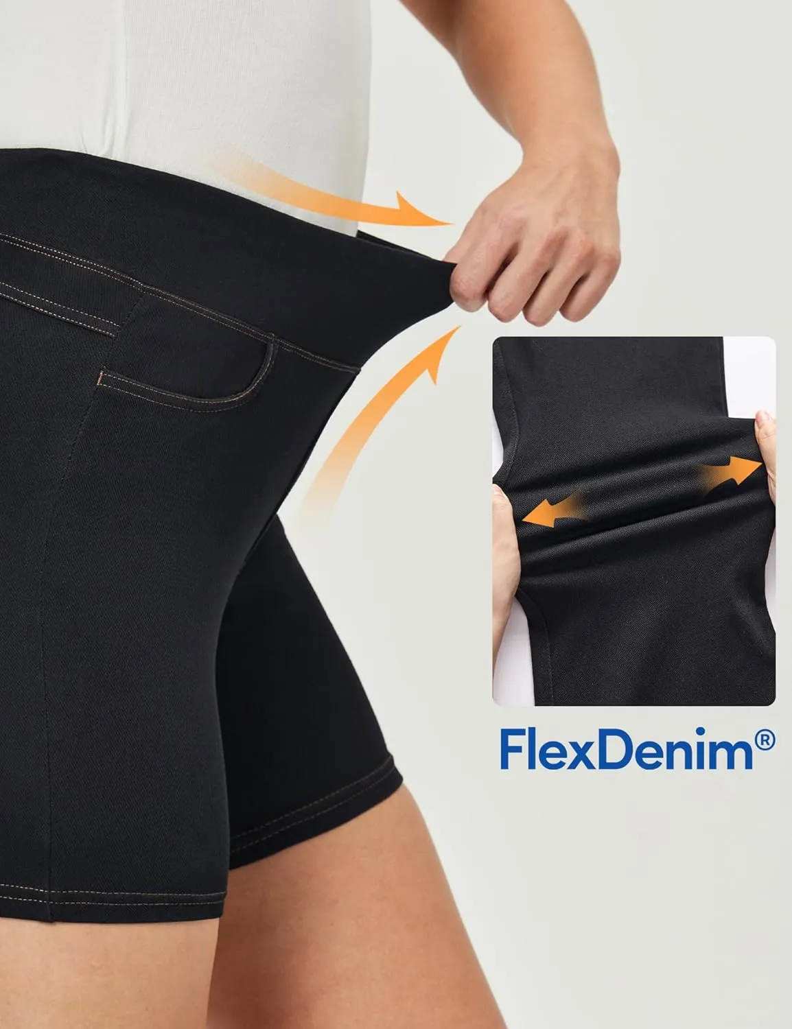 IUGA Stretchy Jean Shorts for Women High Waisted Pull On Jorts with Pockets Denim Shorts Women Summer Casual Shorts 2025
