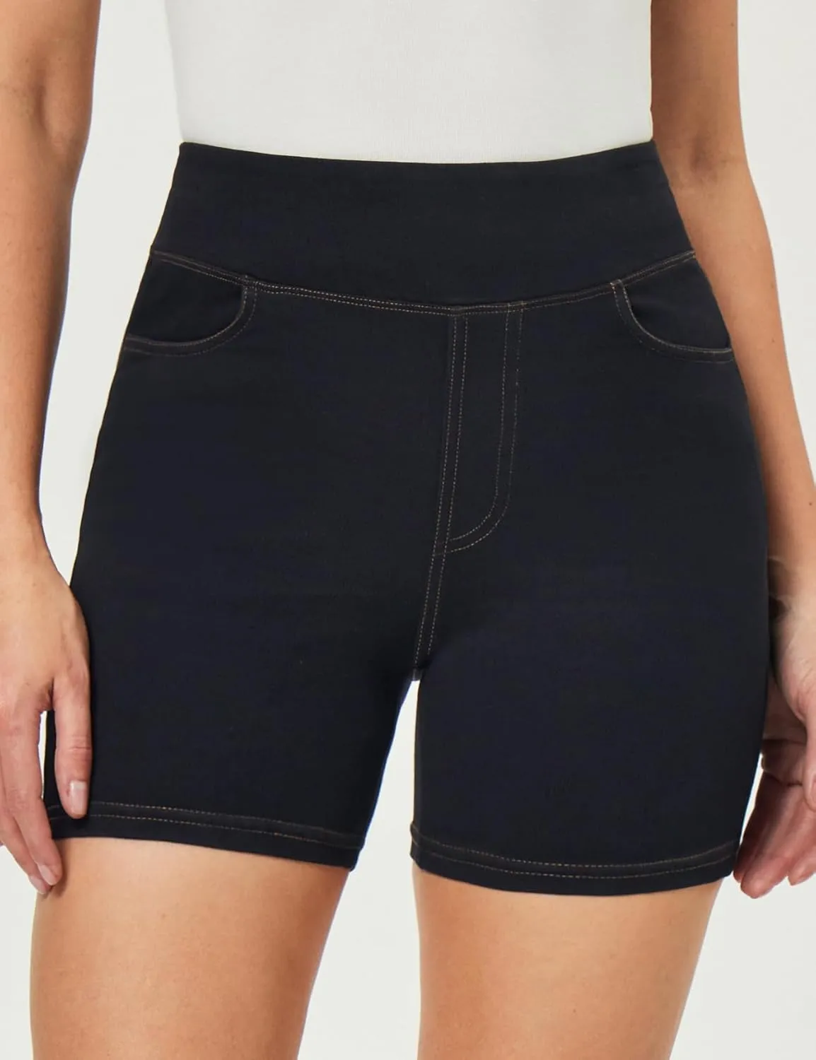IUGA Stretchy Jean Shorts for Women High Waisted Pull On Jorts with Pockets Denim Shorts Women Summer Casual Shorts 2025