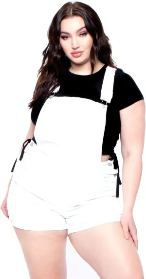 Jack David Wax Jeans Women's Plus Size Overall Shorts Curvy Distressed Denim Jeans Skinny Overalls