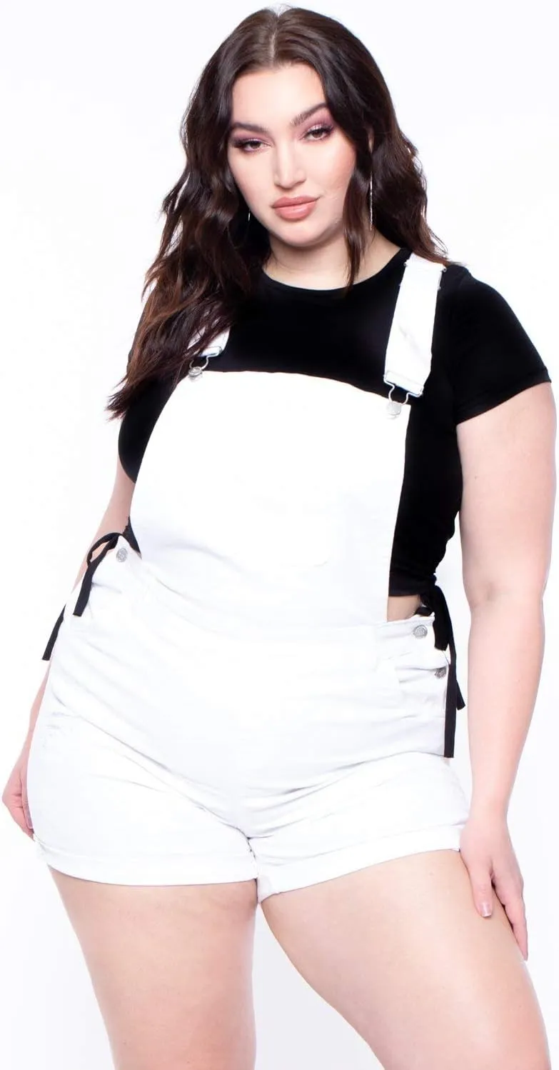 Jack David Wax Jeans Women's Plus Size Overall Shorts Curvy Distressed Denim Jeans Skinny Overalls