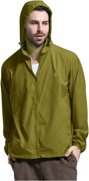Jacket Men's Lightweight Waterproof Rain Shell Jacket Raincoat with Hood for Golf Cycling Windbreaker Outdoor Coat